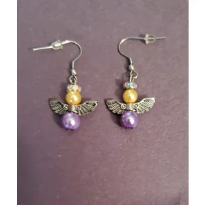 Round angel bead earrings