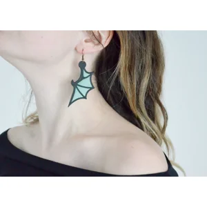 Two Tone Dragon Wing Earrings