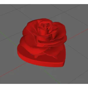 Rose with Heart Base