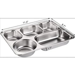 Steel 5 Sections Divided Food Plate Tray