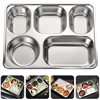 Steel 5 Sections Divided Food Plate Tray