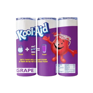 Grape Kool-Aid - Custom 20oz Skinny Stainless Steel Tumbler by One Trashy Tee