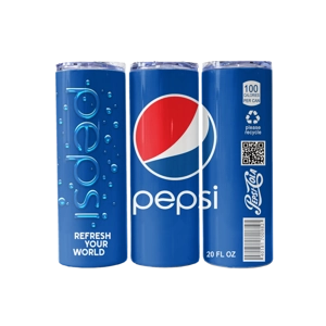 Pepsi - Custom 20oz Skinny Stainless Steel Tumbler by One Trashy Tee