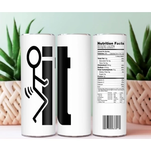 F It - Custom 20oz Skinny Stainless Steel Tumbler by One Trashy Tee