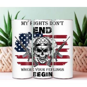 My Rights - Custom 20oz Skinny Stainless Steel Tumbler by One Trashy Tee