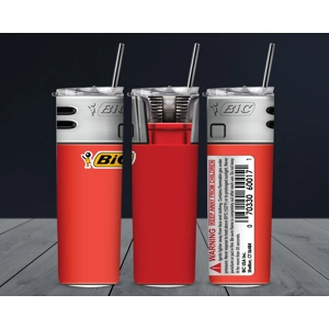 Bic Red - Custom 20oz Skinny Stainless Steel Tumbler by One Trashy Tee