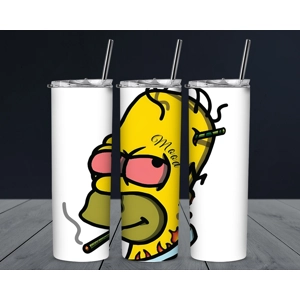 Homer - Custom 20oz Skinny Stainless Steel Tumbler by One Trashy Tee