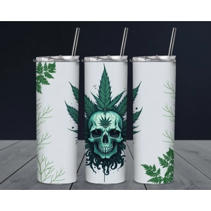 Skull 1 - Custom 20oz Skinny Stainless Steel Tumbler by One Trashy Tee