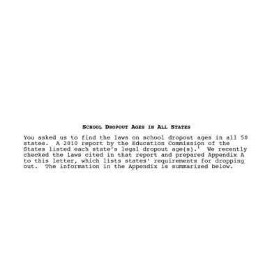 School Dropout Ages in All States (Letter)