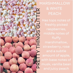 Marshmallow & White Peach scented wax melt snap bar