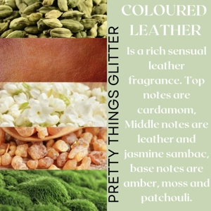 Coloured Leather scented wax melt fingers