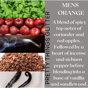 Mens Orange scented wax melt fingers