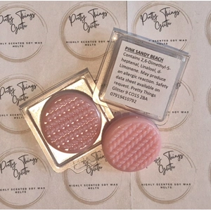 Pink Sandy Beach Wax Melt Knitted Clamshell