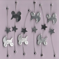 6 Zinc Baby Pram Embellishments