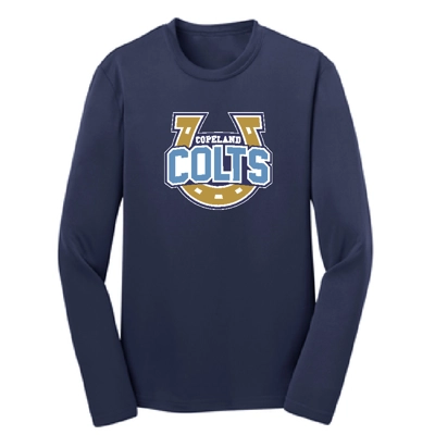 Navy Long Sleeve Performance Tee Shoe