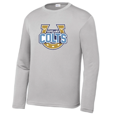 Silver Long Sleeve Performance Tee Shoe