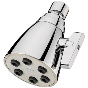 AquaSource Chrome Round Fixed Shower Head 2.5-GPM (9.5-LPM)