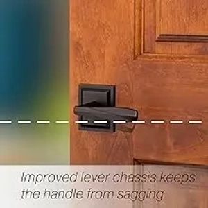 Angled view of the hand-rubbed bronze finish on Baldwin passage lever.