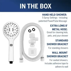 Waterpik PowerPulse Massage ShowerCare, QBS-561MEB (White)