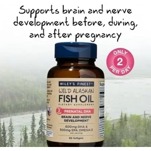 Wiley's Finest Wild Alaskan Fish Oil Prenatal DHA - 900mg EPA and DHA Omega-3s