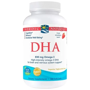 Nordic Naturals DHA 830mg Omega 3- 180 Soft Gels