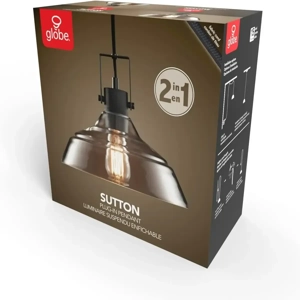 Globe Electric 44647 1-Light Plug-in or Hardwire Pendant L..