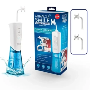 Miracle Smile Flosser Pro - 4 Jet Cordless Irrigator for Gums & Teeth