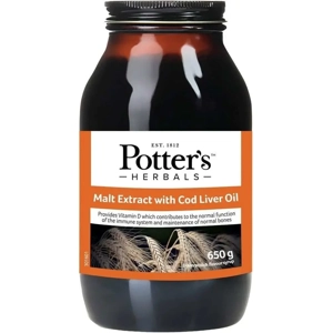 Potter's Herbals - Malt Extract with Cod Liver Oil - Butterscotch Flavour - 650g