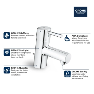 Grohe Concetto Single Hole Single-Handle XS-Size Bathroom ..