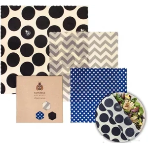 SuperBee EcoWrap Beeswax Food Wraps – Set of 3 (Small & Large)