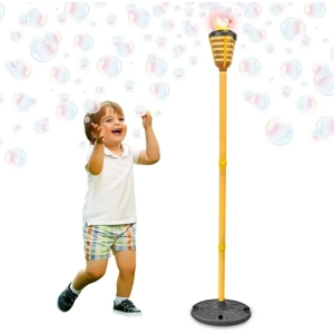 Tiki Torch Bubble Machine - 4ft with Lights, Music & Recha..