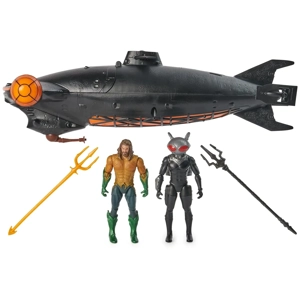 DC Comics, Aquaman vs Black Manta Battle Set, 4-inch Action Figures, Manta Sub with Lights & Sounds