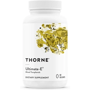 Experience the power of THORNE Ultimate-E with 60 gelcaps, delivering all-natural Vitamin E for your health needs.