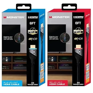 Monster 6ft High Speed 4K HDR HDMI Cable with Built-in LED Light