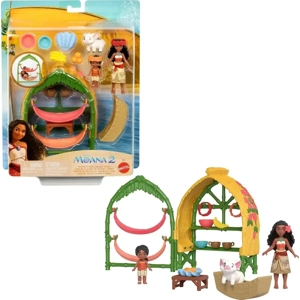 Box packaging of Mattel Disney Moana 2 Village Home playset new.