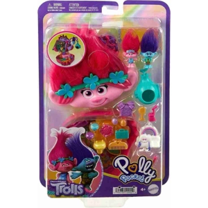 Polly Pocket Trolls Playset with Poppy & Branch Dolls, 13 ..