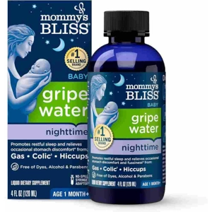 Mommy's Bliss Night Time Gripe Water for Infants - Gas & Colic Relief, 4 FL OZ- 2PK