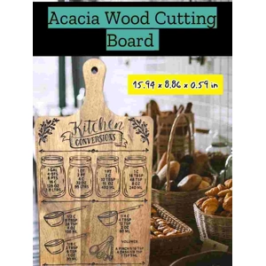 Acacia Cutting Board With Engraving By More4less in a rustic kitchen settings