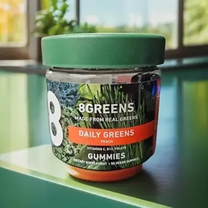 8Greens Daily Greens Dietary Supplement Peach | 50 Gummies