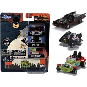 Jada Toys Nano Hollywood Rides Batman 1966 Classic TV Series 3 PK