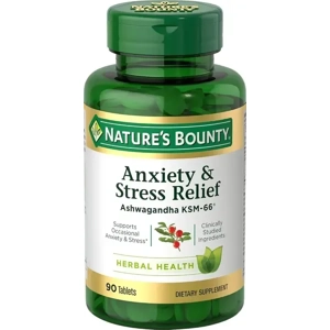 Nature’s Bounty Stress Relief, Ashwagandha KSM-66, 90 Tablets - Occasional Stress Support
