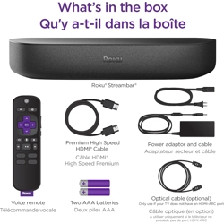 Roku Streambar 4K streaming media player and soundbar with voice remote