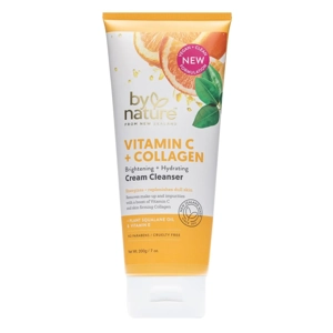 By Nature Vitamin C + Collagen Cream Cleanser - Hydrating Face Wash, 7oz, For Women & Men