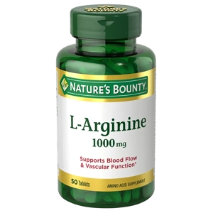 Nature’s Bounty L-Arginine 1000 mg, 50 Tablets - Supports Blood Flow & Heart Health