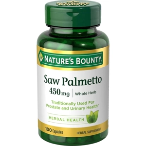 Nature's Bounty Saw Palmetto, Herbal Health Supplement, 450 mg, 100 capsules-Prostate Health