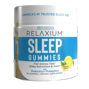 Relaxium Sleep Gummies with Probiotics + Prebiotics, Yummy Lemon, 60 Gummies
