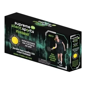Supreme Silent Sports Pickleball Kit, 2 Durable Foam Handl..
