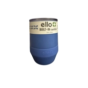 ELLO Vacuum Insulated Blue Goblet 12oz BUILT IN COASTER