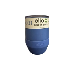 ELLO Vacuum Insulated Blue Goblet 12oz BUILT IN COASTER