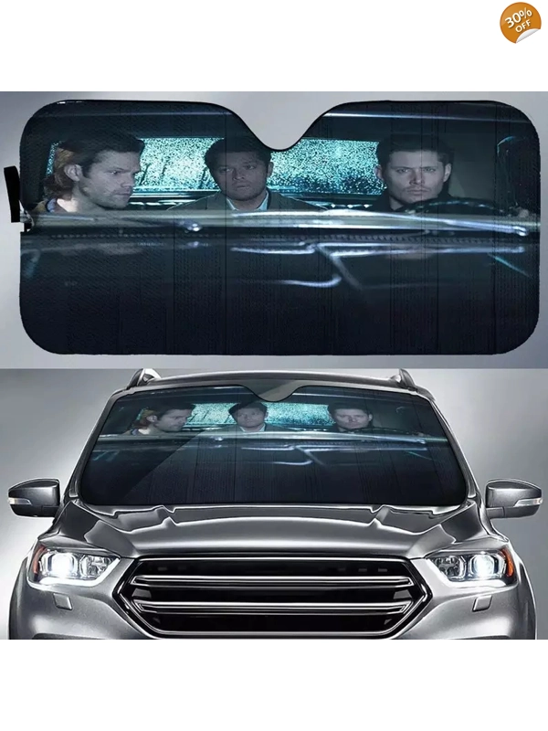Sam, Castiel and Dean Car Sun Shade